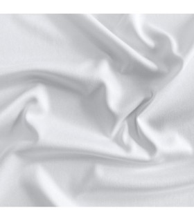 Tejido técnico blanco 100% poliéster interlock de 140 GSM, suave y transpirable