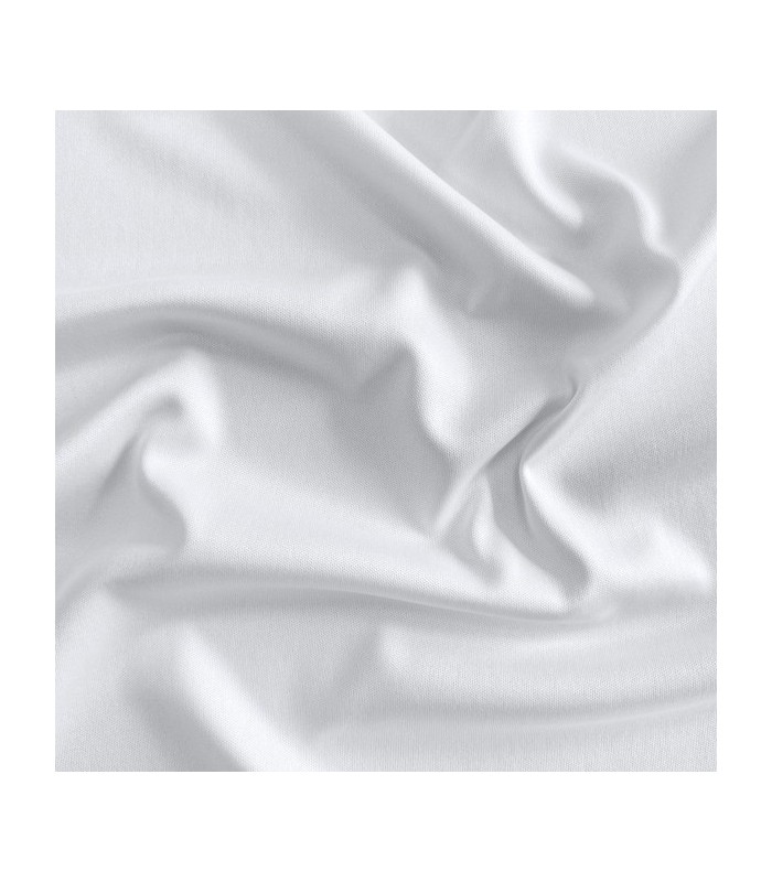 Tejido técnico blanco 100% poliéster interlock de 140 GSM, suave y transpirable