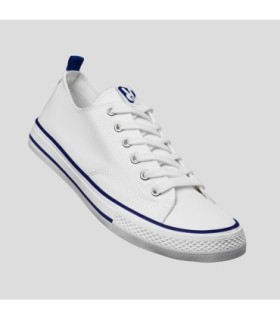 Zapatillas blancas de lona con suela de goma y ojales de ventilación